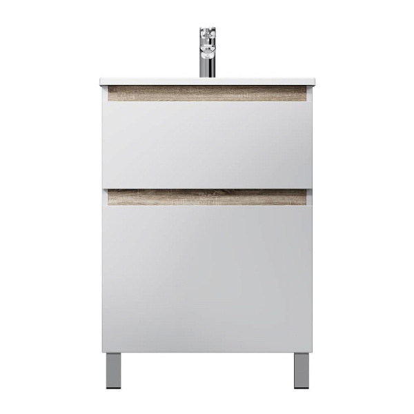 M85AFSX06021WG X-Joy База под раковину AM.PM, напольная, 60 см, 2 ящика, белый глянец