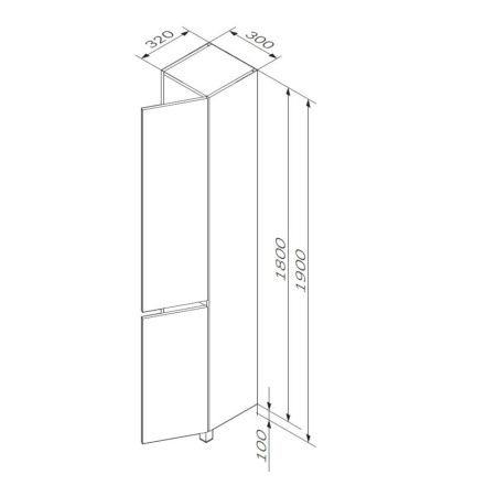 Шкаф-пенал AM.PM Gem S M91CSR0306WG напольный 30 см, правый, белый глянец