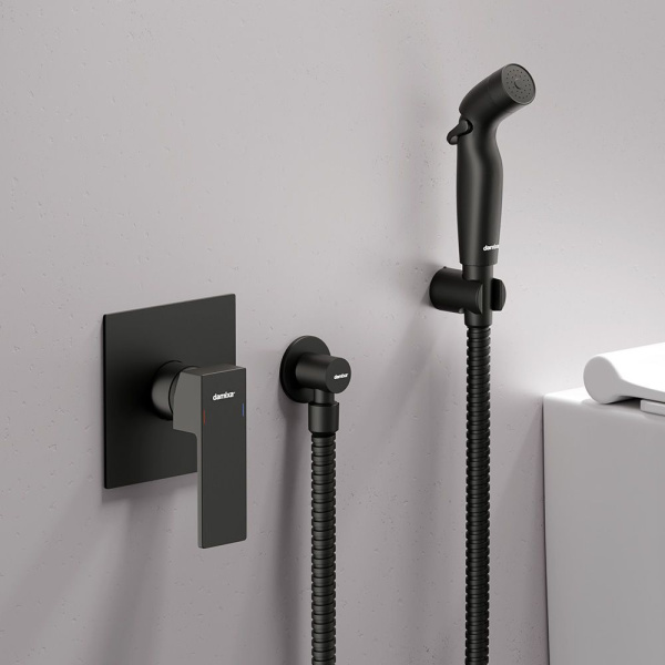 537510300 Gala Смеситель Damixa монтируемый в стену с гигиеническим душем, черный