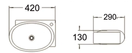 Раковина SantiLine SL-2022L 43х29 белая