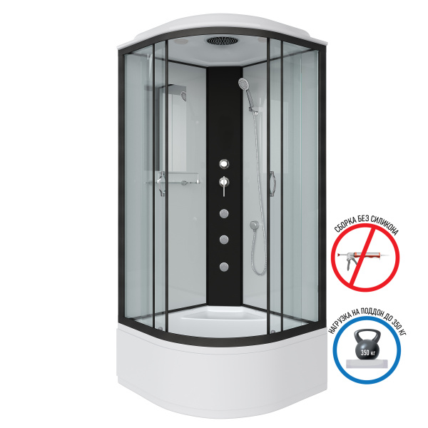 Душевая кабина Niagara Classic NG-2508-14G (90х90х215) высокий поддон(40см),стекло тонированное