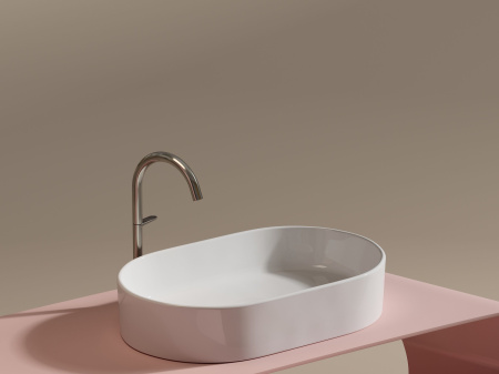 Умывальник чаша накладная овальная Ceramicanova Element 608*385*122мм, Белый, CN6048