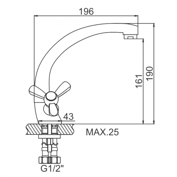 Смеситель для мойки Ledeme H08 L4408