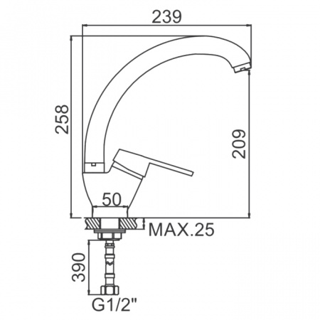 Смеситель для мойки Ledeme H68-B L5968-B