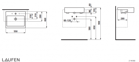 Умывальник Laufen Living City 8134320001091 55x46x15