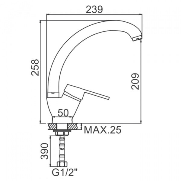 Смеситель для мойки Ledeme H68-B L5968-B