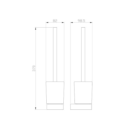 Туалетный ершик в комплекте WONZON & WOGHAND, Хром (WW-8329)