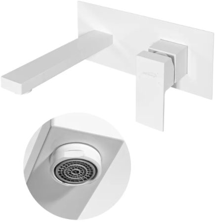 Смеситель встраиваемый для раковины Hansberge H688 Белый глянец