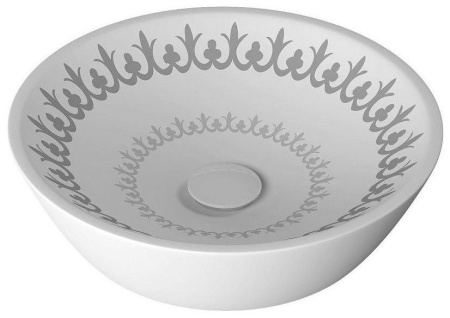 Раковина ISVEA SistemaY Soft накладная 450*450*120 цвет белая с декором 10SY66045SV-CML