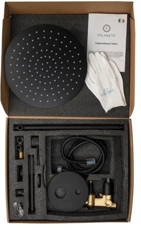 Душевая система скрытого монтажа FILARETE Roun FL1023 (Черный матовый)