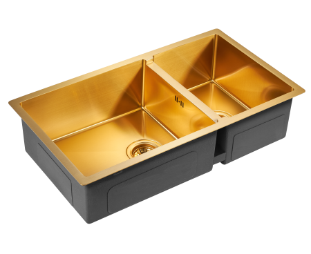 Мойка Paulmark GERBERG 78/2S UNI PM227844-BG 440х780х200 мм, нержавеющая сталь, брашированное золото