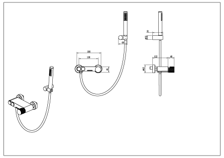 Смеситель для ванны с душем Boheme Stick 123-CRCR.2 chrome touch chrome