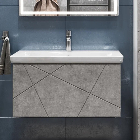 Тумба под раковину подвесная VIGO Geometry 035 бетон, 80 см