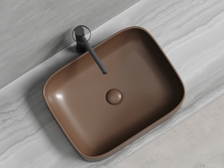 Умывальник чаша накладная прямоугольная Ceramicanova Element 505*380*150мм, темно-коричневый матовый, CN6052MDB