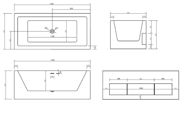 Акриловая ванна ABBER AB9339-1.7 белая