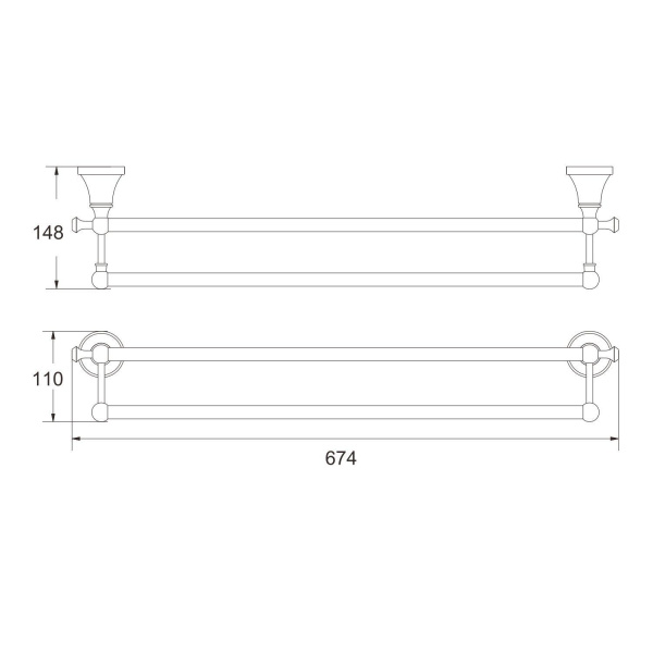 Полотенцедержатель Rose RG1927E, золото