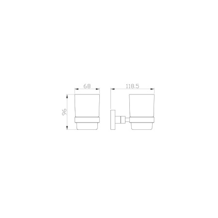 Стакан для зубных щеток с держателем WONZON & WOGHAND, Темное золото (WW-8921-DG)