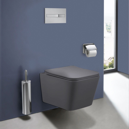 Унитаз подвесной Vincea Q-Line VT1-12MA безободковый, цвет антрацит мат., ультратонкое soft close сиденье