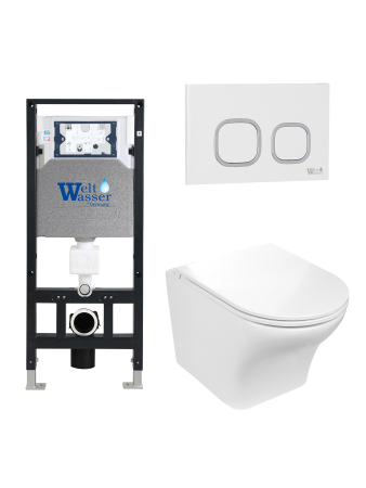 Унитаз с инсталляцией WeltWasser AMBERG 506 + ODENBACH 004 GL-WT + AMBERG RD-WT