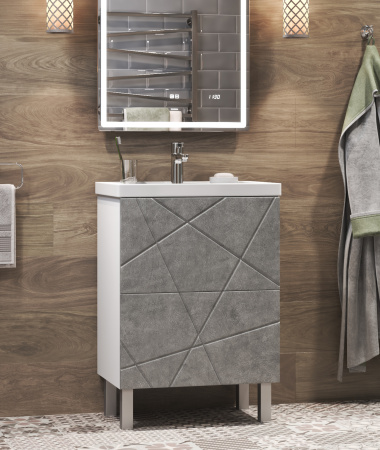 Тумба под раковину напольная VIGO Geometry tn.GEO.FOS.50.2Y бетон, 50 см
