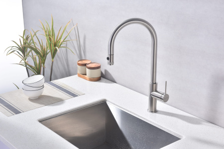 Смеситель для кухни Paulmark GALANT Ga213077-BS, брашированная сталь