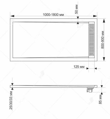 Душевой поддон из искусственного камня RGW STM-158W 150х80х2.5 см, 14202815-01