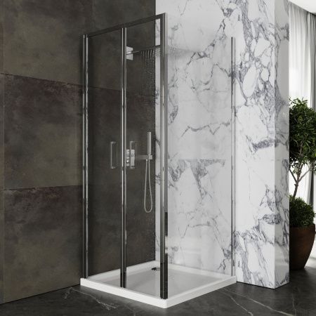 Душевой уголок Roxen Lima 55070-90 (90х90) стекла прозрачные/профиль хром