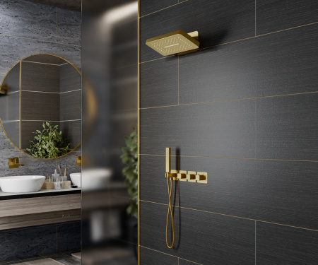 Встраиваемая душевая система с термостатом TIMO Petruma SX-5249/17SM, матовое золото