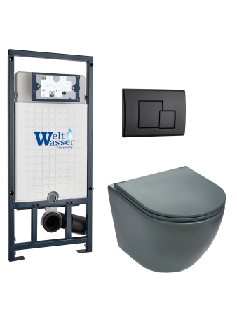 Комплект инсталляции с унитазом Weltwasser MARBERG 507 + MERZBACH 041 MT-GR + MAR 507 SE MT-BL