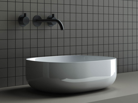 Умывальник чаша накладная овальная Ceramicanova Element 460*350*155мм, Белый, CN6018