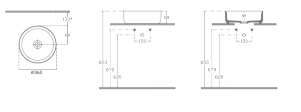 Раковина накладная ISVEA Infinity 42 круглая ?42см, цвет белый матовый 10NF65042SV-2L