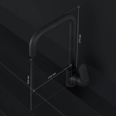 F8006022 Like, Смеситель для кухни AM.PM G-образный излив, черный