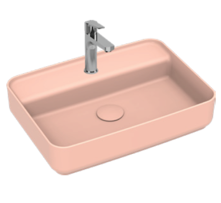 Раковина накладная ISVEA Infinity 55 прямоугольная 55см, цвет лососевый матовый 10NF66055SV-2S