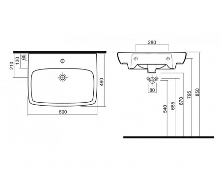 Умывальник Kolo Nova Pro M31161000 прямоугольный, 60 см