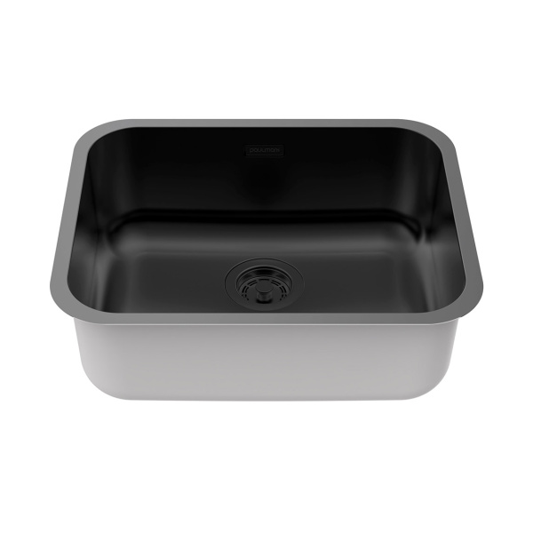 Мойка Paulmark VELLO 53 UNI VE53-MBN 533х433х200 мм, нержавеющая сталь, матовый черный NANO-PVD