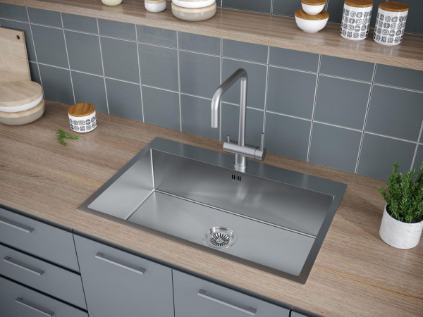 Мойка Paulmark KRONER 75 PM217551-BS 510х750х200 мм, нержавеющая сталь, нержавеющая сталь