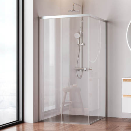 W94G-403-100100-MT1K X-joy Душевое ограждение AM.PM квадратное,раздвиж.двери 100x100 хром мат.