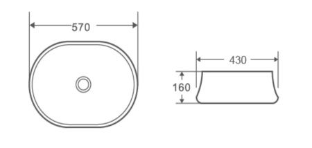 Раковина накладная WeltWasser WW ELBACH 32100 570х430х160