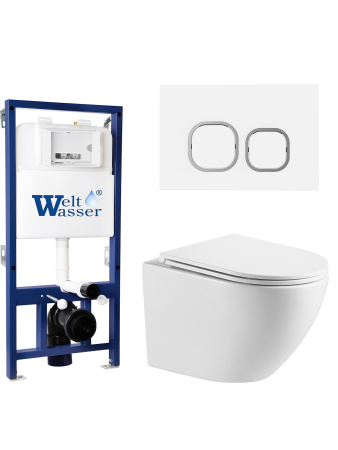 Комплект инсталляции с унитазом Weltwasser BAMBERG 525 + MERZBACH 043 MT-WT + BAMBERG WT