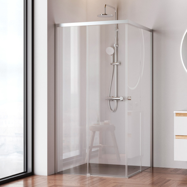 W94G-403-100100-MT1K X-joy Душевое ограждение AM.PM квадратное,раздвиж.двери 100x100 хром мат.