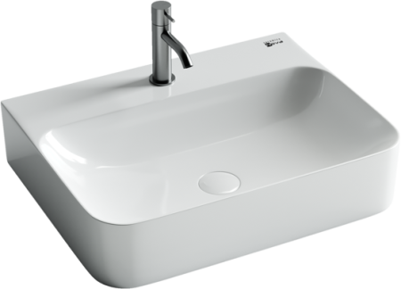 Умывальник Ceramicanova AURA с 1 отверстием для смесителя, без перелива 610*480*140мм, Белый, CN2001