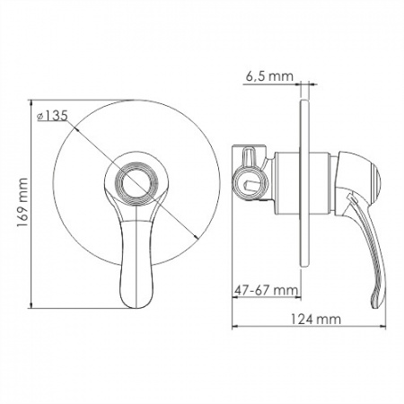 Смеситель для душа WasserKraft Isar 1351