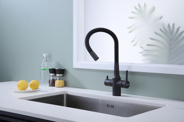 Смеситель для кухни Paulmark SALIX Sa213419-401, антрацит полностью