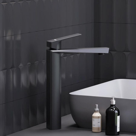 400250300 Merkur высокий Смеситель для умывальника Damixa, чёрный