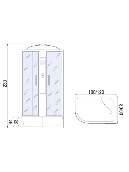 Душевая кабина River DESNA XL 120/90/44 MT R 1200х900х2300мм