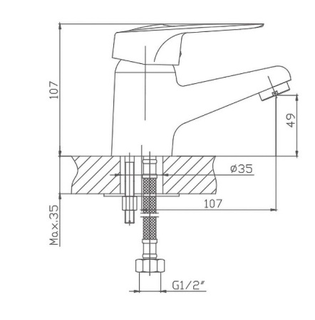 Смеситель для раковины Cron CN1004-2, хром