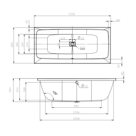 W84A-150-070W-A Func Ванна акриловая AM.PM 150х70