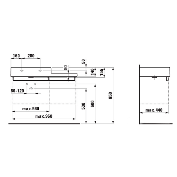 Laufen Тумба под умывальник Case [4012820754631] с умывальником Living City 8184310001041