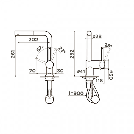 Смеситель для мойки Omoikiri Akashi-S OAK-CR-35-S