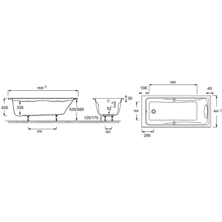 Акриловая ванна Jacob Delafon Odeon Up 180x80 E6048RU-00 без гидромассажа